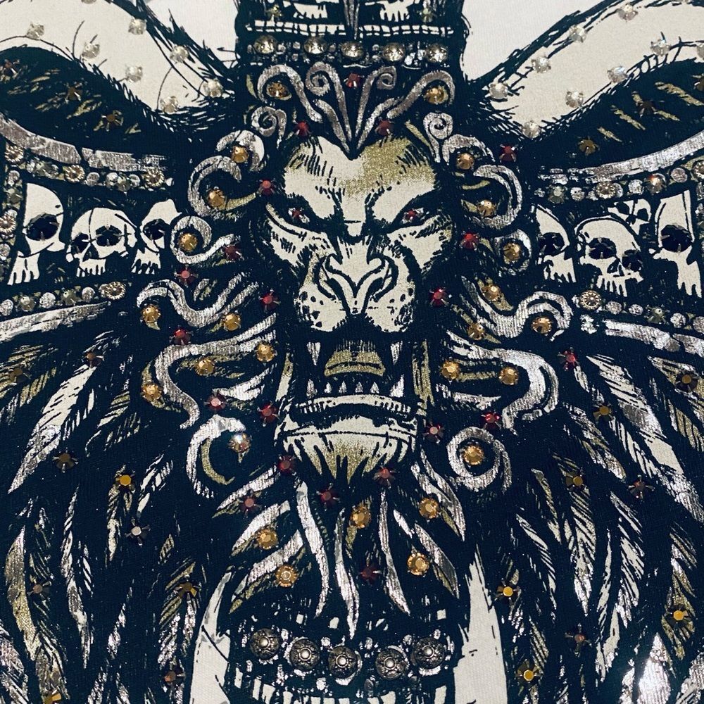 Men’s Key Closet Lionhead with wings & cross white t-shirt | couture NWT size S. - Picture 11 of 14
